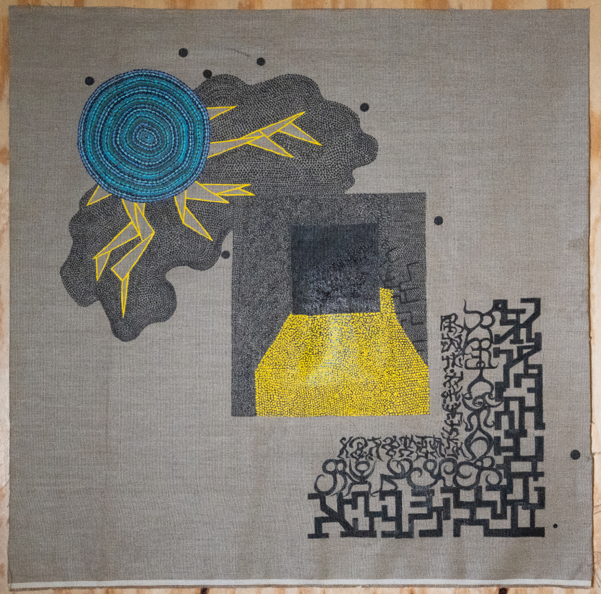 Sumi ink and acrylic work, 2026.